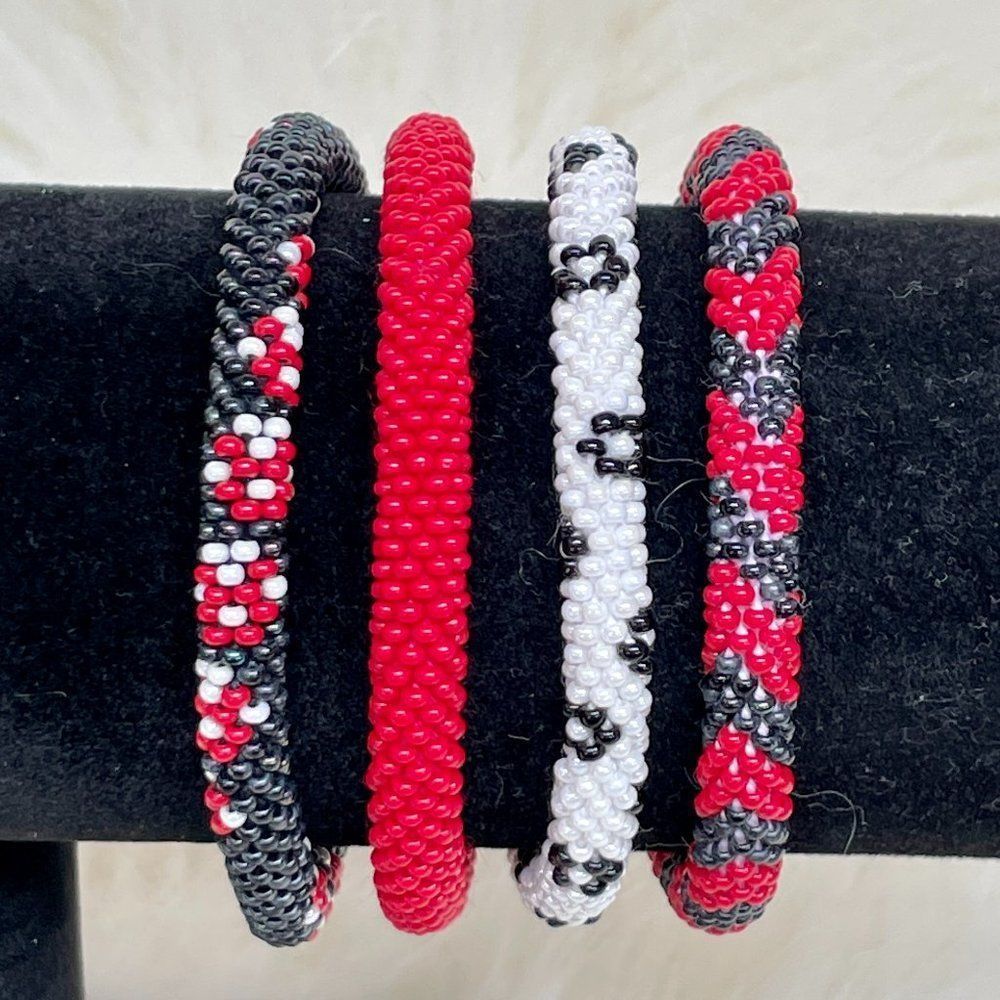 HAND CRAFTED in Nepal Beaded Bracelets (set of 4) #662 - Picture 4 of 5